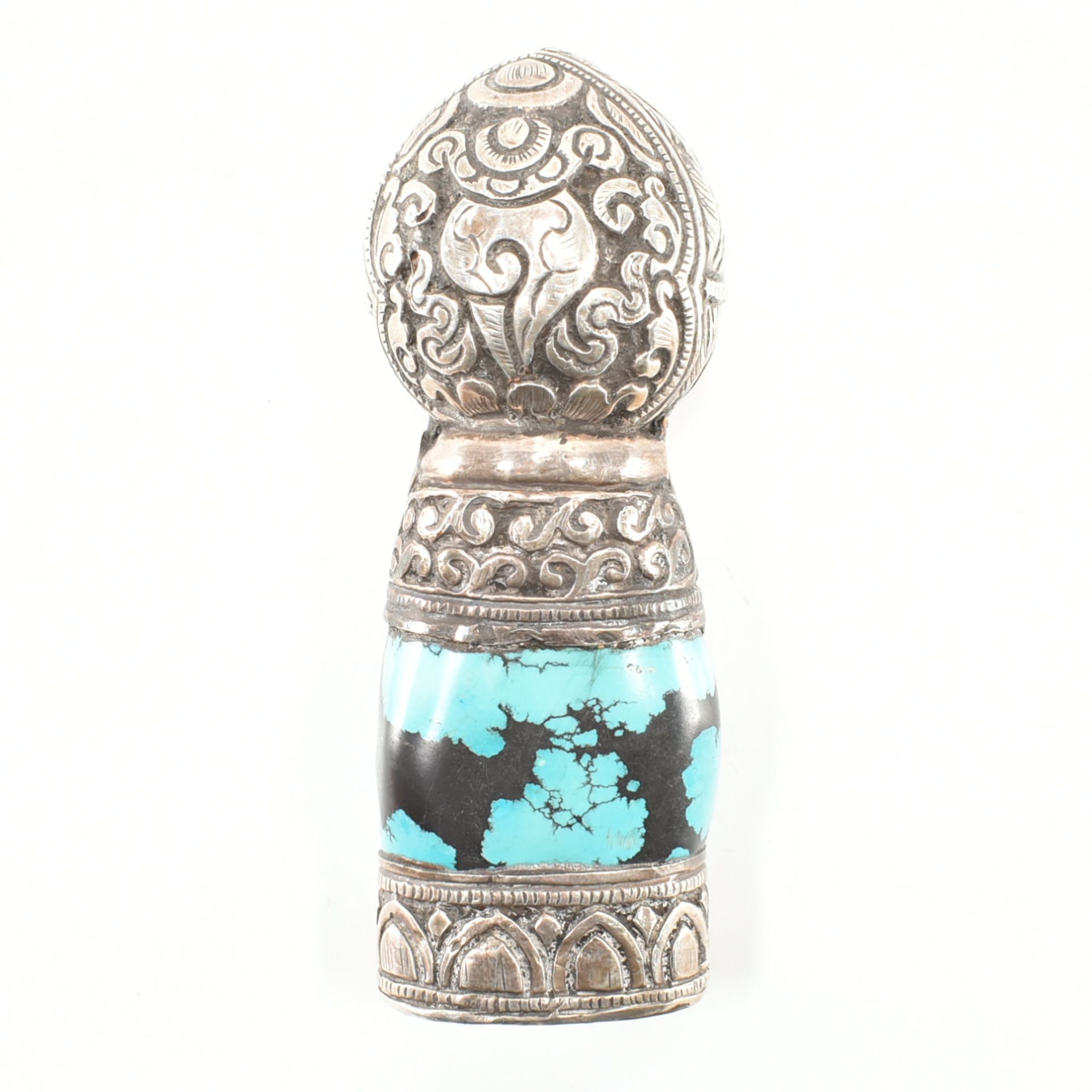 TIBETAN SILVER & TURQUOISE PERSONAL SEAL - Image 4 of 7