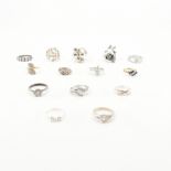 COLLECTION OF ASSORTED SILVER RINGS