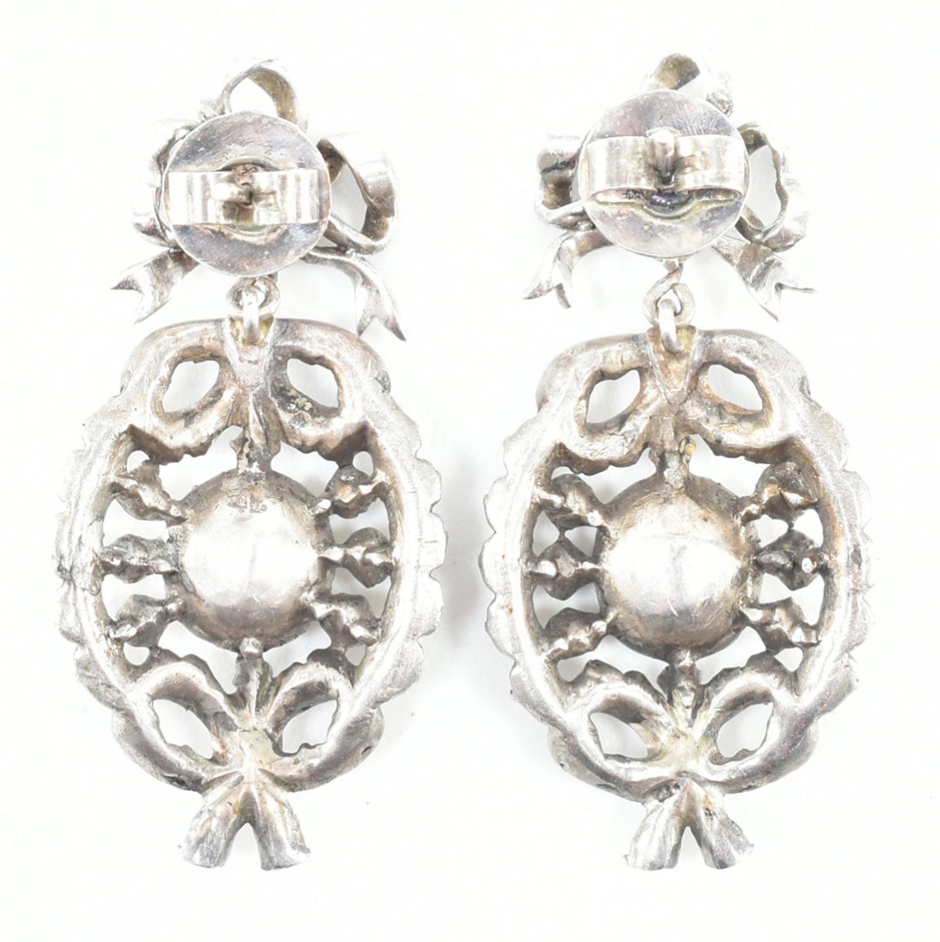 GEORGIAN DIAMOND PENDANT EARRINGS - Image 4 of 4