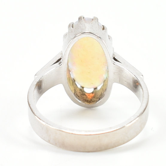 18CT WHITE GOLD & OPAL RING - Image 8 of 13