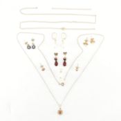 COLLECTION OF GOLD & GEM SET JEWELLERY