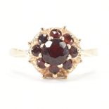 VINTAGE 9CT GOLD & GARNET CLUSTER RING