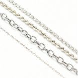 COLLECTION OF ASSORTED SILVER CHAIN NECKLACES