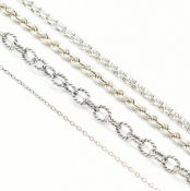COLLECTION OF ASSORTED SILVER CHAIN NECKLACES