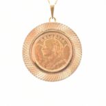 18CT GOLD PEDANT NECKLACE & MOUNTED 900 GOLD SWISS 20 FRANC