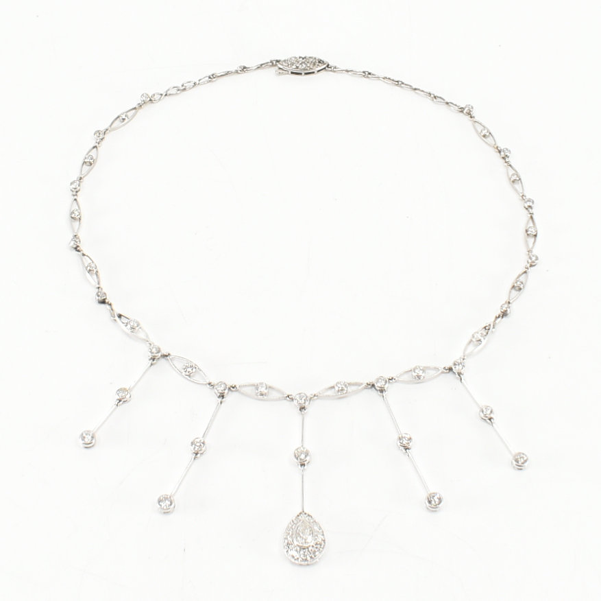 1920S 18CT GOLD & PLATINUM & DIAMOND COLLAR NECKLACE - Image 6 of 12