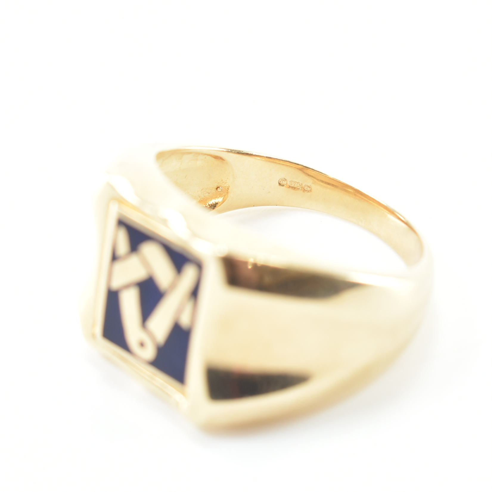 HALLMARKED 9CT GOLD MASONIC SWIVEL SIGNET RING - Image 9 of 11