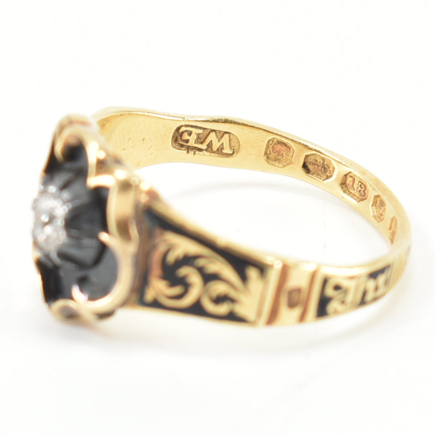 HALLMARKED VICTORIAN 18CT GOLD & DIAMOND MEMORIAL RING - Image 7 of 10