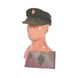 SECOND WORLD WAR HITLER YOUTH CAP & REICH PROTECTION LEAGUE ARMBAND