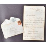 EDWARD VII (1841-1910) - EARLY HANDWRITTEN LETTER TO CHARLES PHIPPS