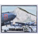 DESMOND DAVIES (ARTIST D,2021) - WWII ROYAL AIR FORCE INTEREST - ACRYLIC PAINTING