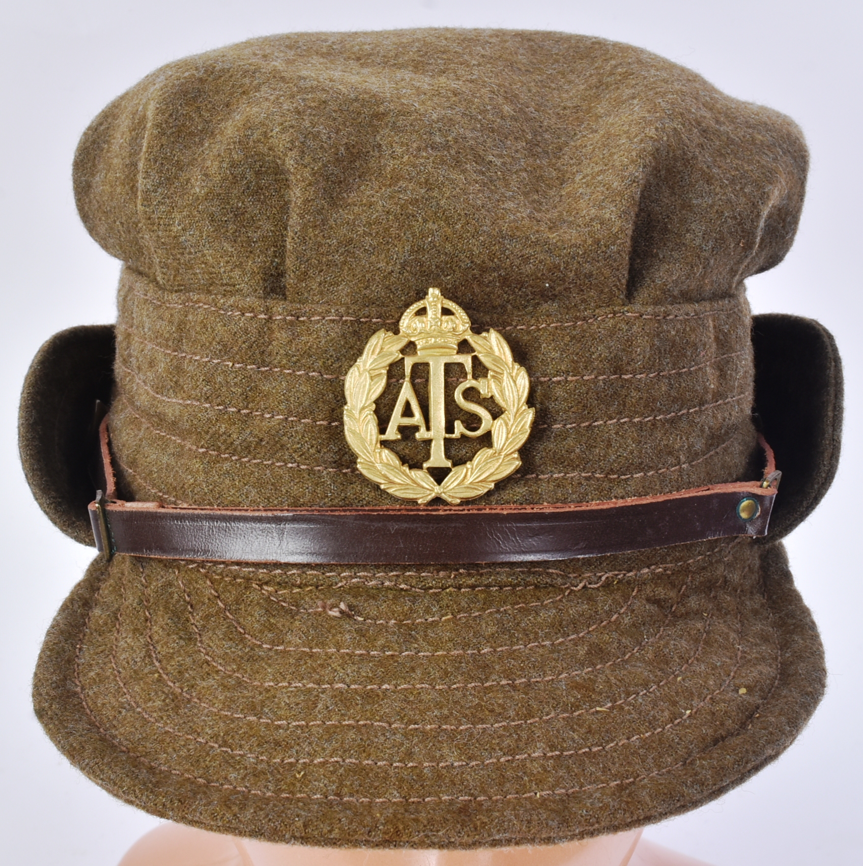 ORIGINAL WWII WOMENS AUXILIARY TERRITORIAL SERVICE UNIFORM CAP - Image 3 of 5