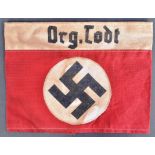 WWII SECOND WORLD WAR GERMAN ORG TODT ARMBAND