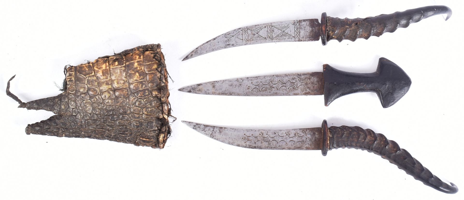 19TH CENTURY SUDANESE MAHDIST PEOPLE TRIPLE DAGGER - Image 2 of 5