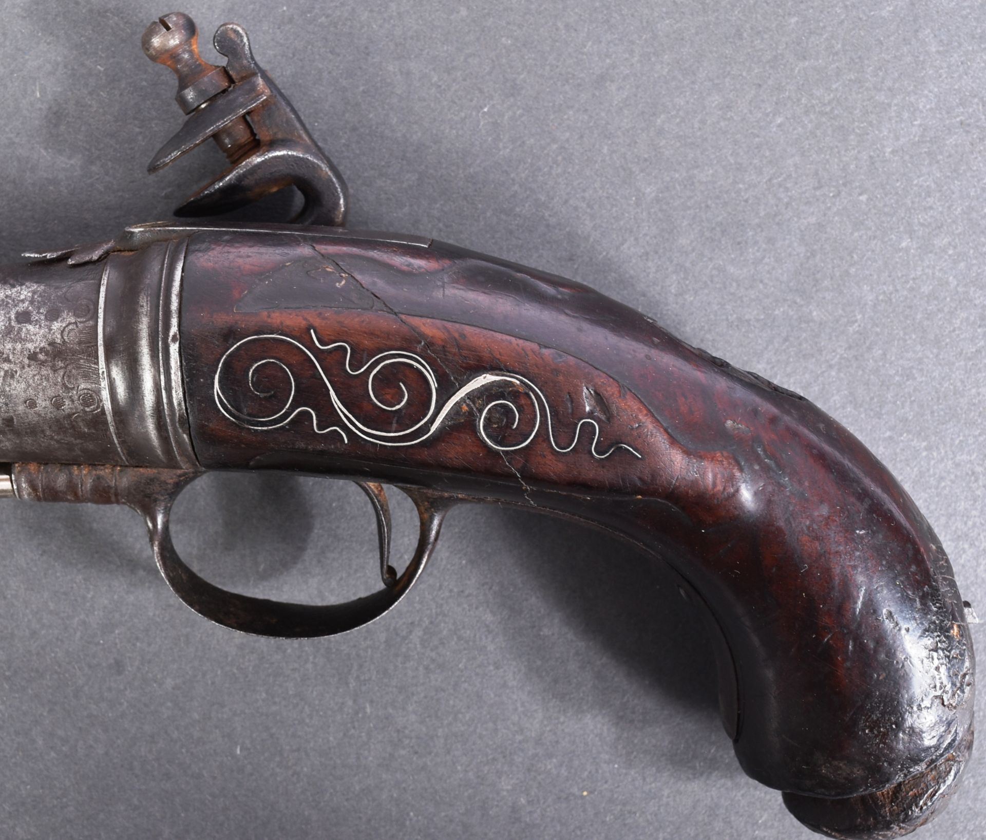 18TH CENTURY QUEEN ANNE FLINTLOCK PISTOL - Image 5 of 6