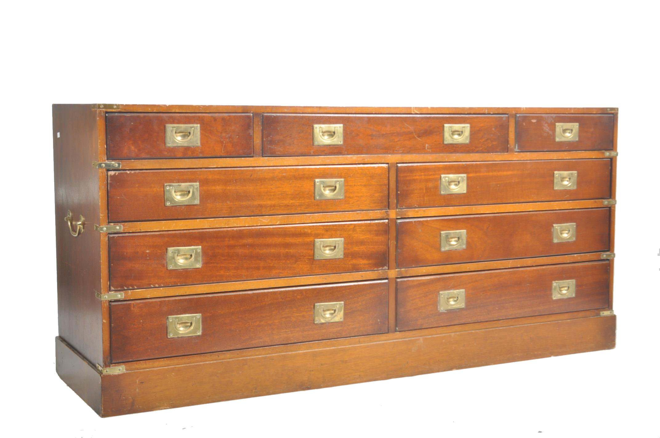 RETRO 20TH CENTURY MAHOGANY CAMPAIGN STYLE CHEST