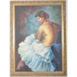 AFTER VINCENTE ROMERO - VINTAGE 1970S OIL ON BOARD PAINTING