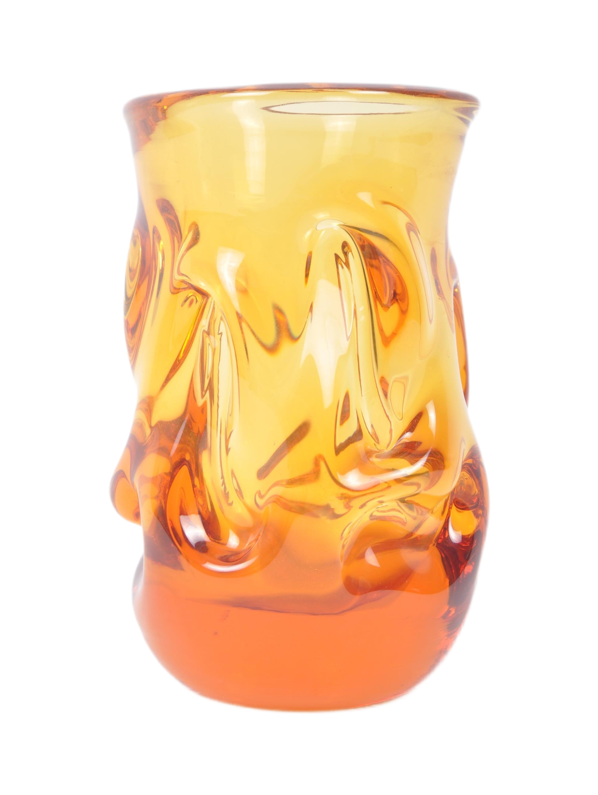 WILSON & DRYER FOR WHITEFRIARS - AMBER KNOBBLY VASE