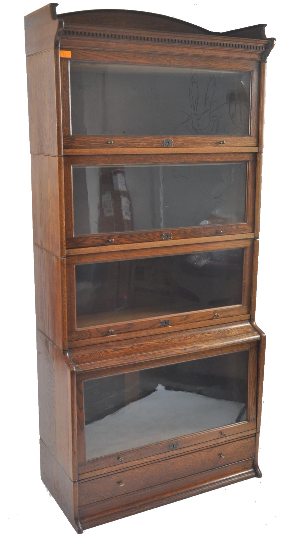 LEBUS FURNITURE - INDUSTRIAL FOUR SECTION LAWYERS BOOKCASE