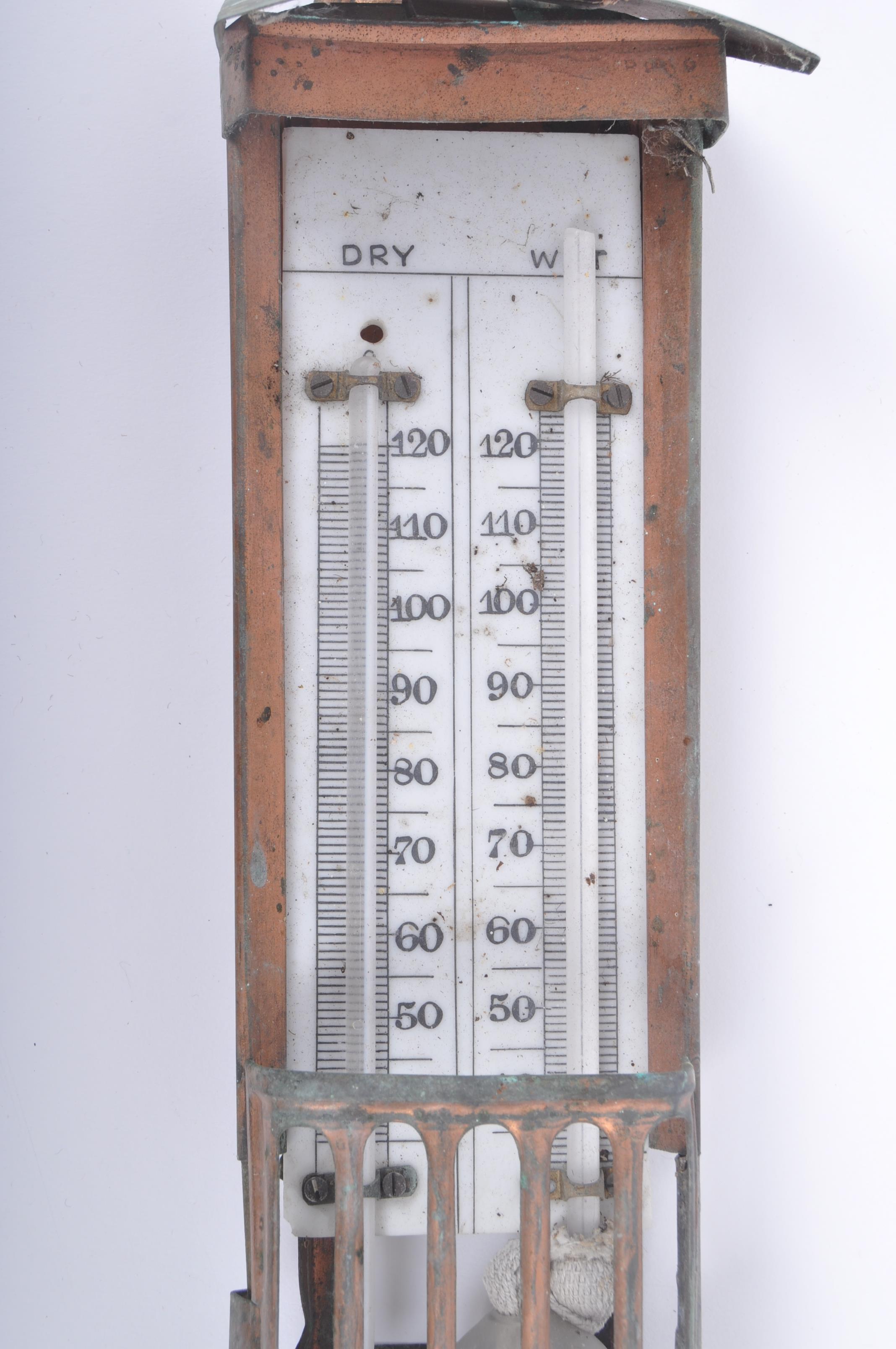 VICTORIAN COPPER CASED & MILK LASS FACE OUTSIDE THERMOMETER - Image 4 of 6