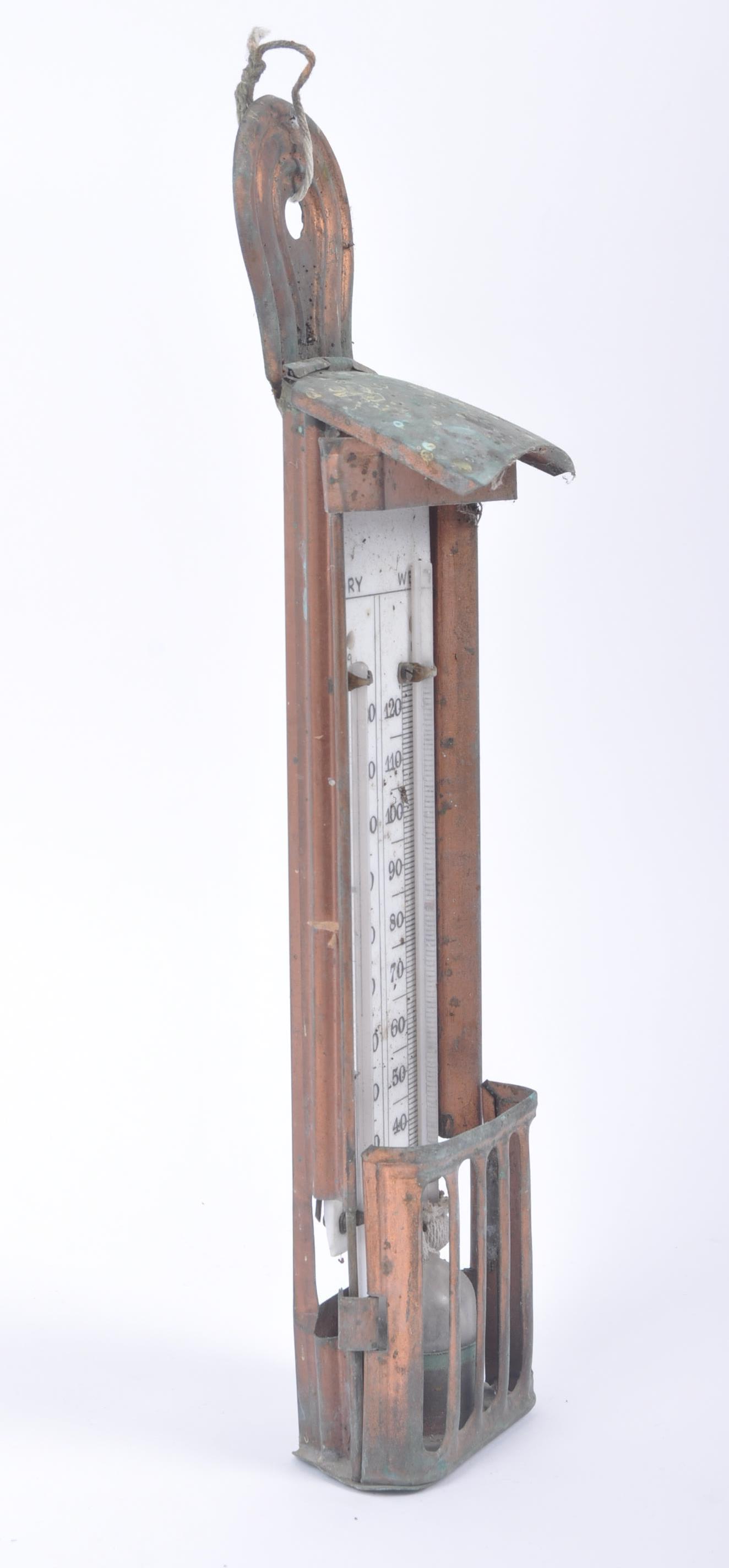 VICTORIAN COPPER CASED & MILK LASS FACE OUTSIDE THERMOMETER - Image 5 of 6