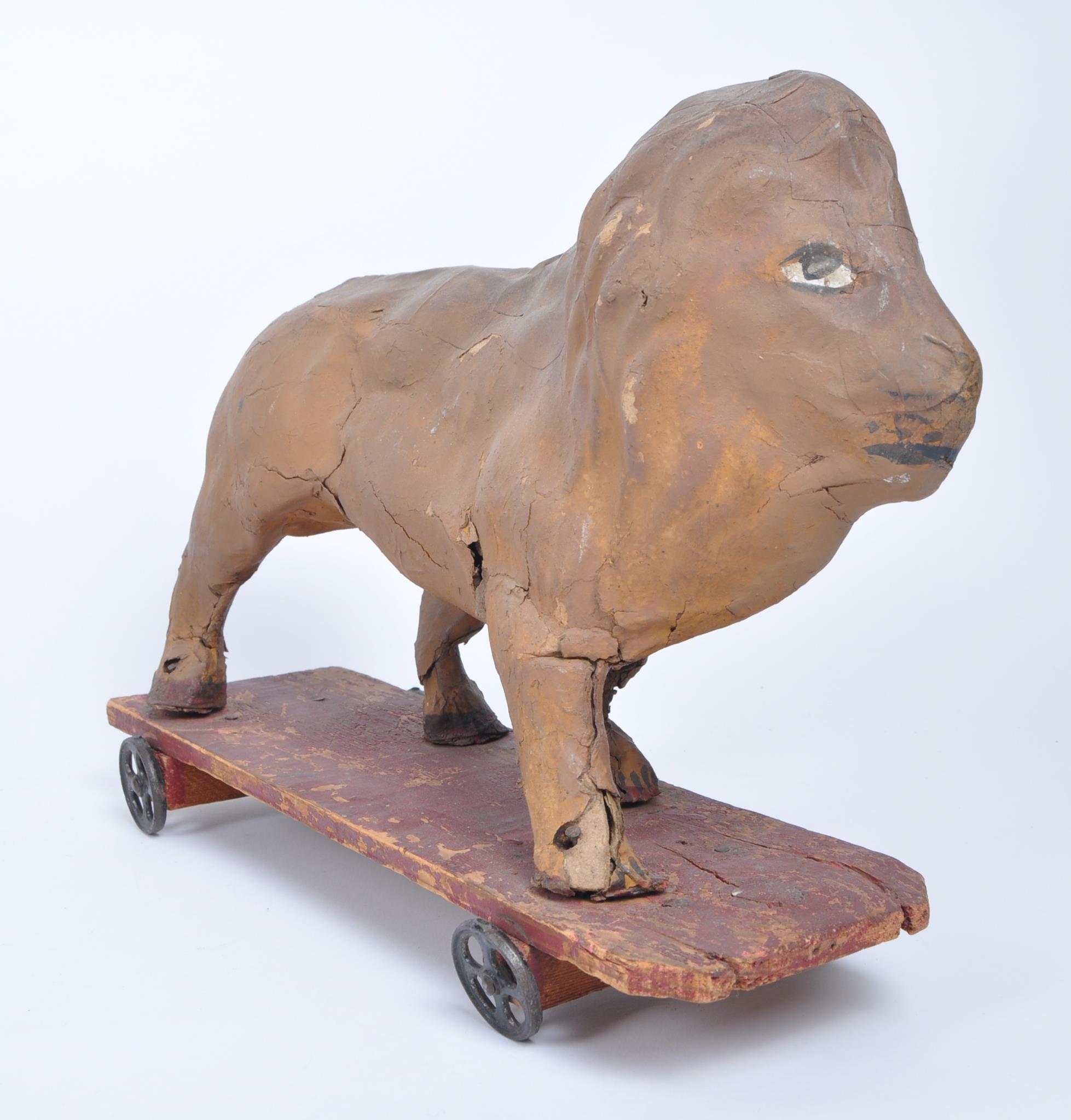 LATE 19th / EARLY 20th CENTURY ANTIQUE PAPIER MACHE LION & DUCK - Image 5 of 7