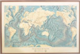 RETRO CIRCA 1960S 'THE FLOOR OF THE OCEAN' TOPOGRAPHICAL MAP