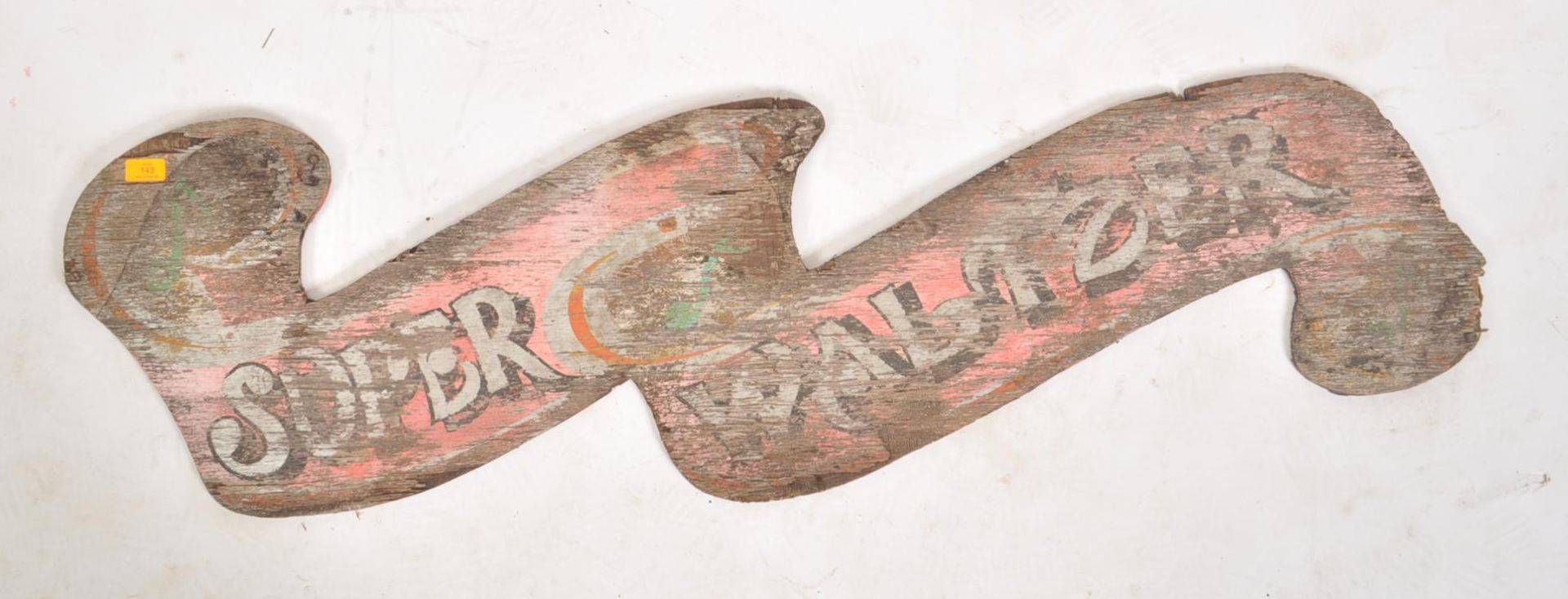 SUPER WALTZER - EARLY 20TH CENTURY WOODEN FAIRGROUND SIGN