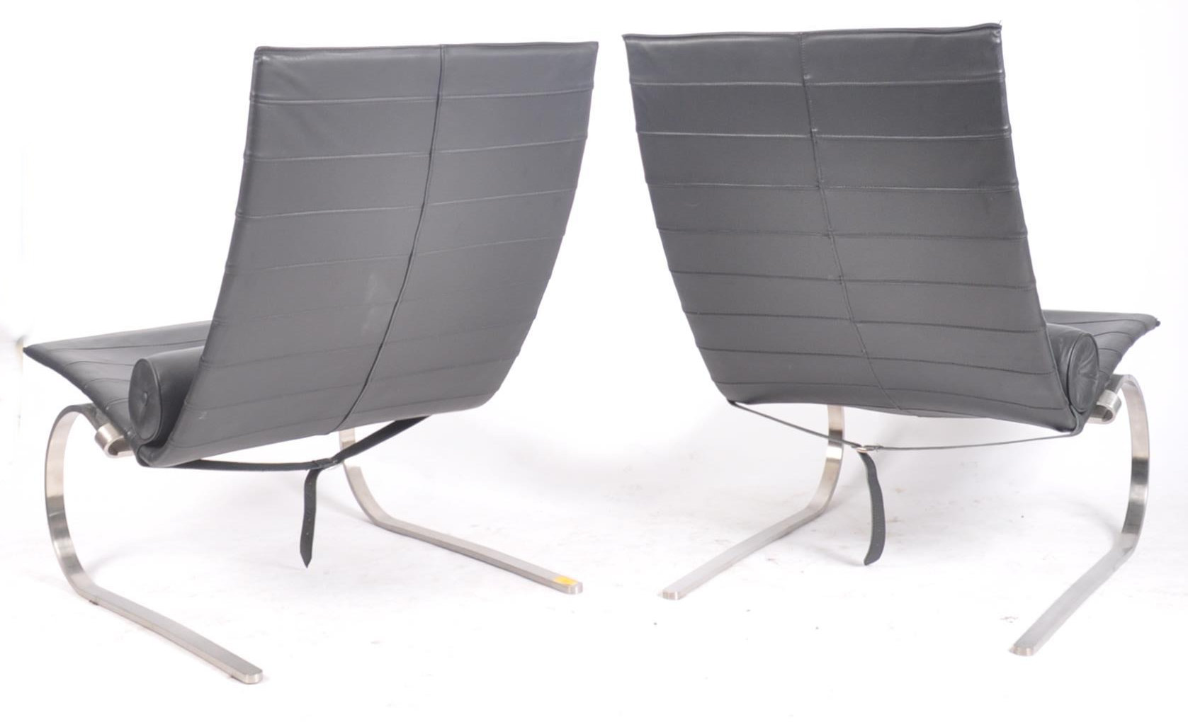 AFTER POUL KJAERHOLM - PAIR BLACK LEATHER PK20 CHAIRS - Bild 3 aus 4