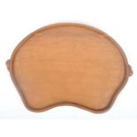 ROBERT 'MOUSEMAN' THOMPSON OAK KIDNEY SHAPE BUTLERS TRAY