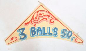 20TH CENTURY FAIRGROUND / FUNFAIR DOUBLE SIDED WOODEN SIGN