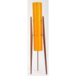 ROCKET LAMP - RETRO MID CENTURY FIBERGLASS & TEA FLOOR LAMP