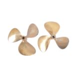 PAIR OF 20TH CENTURY SOLID BRONZE SHIP'S PROPELLERS