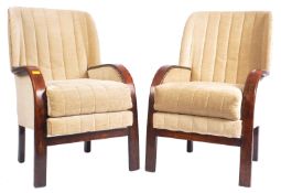 PAIR OF CONTINENTAL 1930S ART DECO BENTWOOD ARMCHAIRS