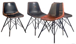 FOUR RETRO 1970S MANNER OF CHARLOTTE PERRIAND EIFFEL CHAIRS