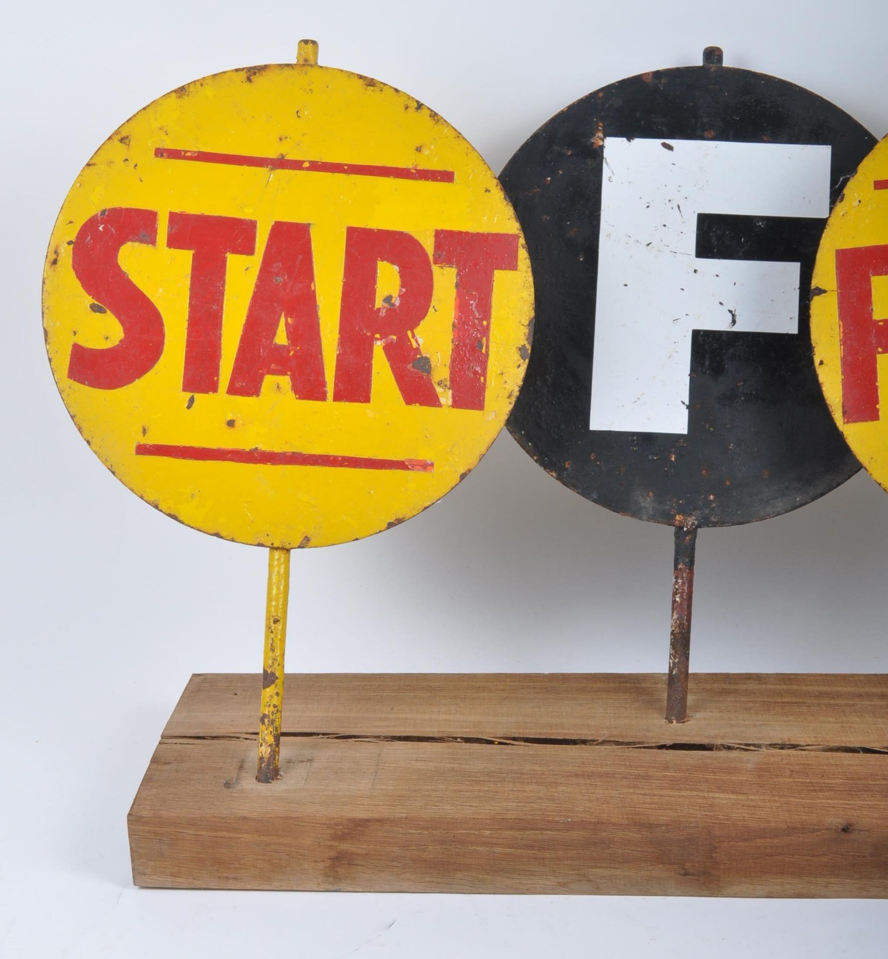 SET OF THREE VINTAGE PAINTED METAL MOTOR RACING SIGNS - Image 2 of 6