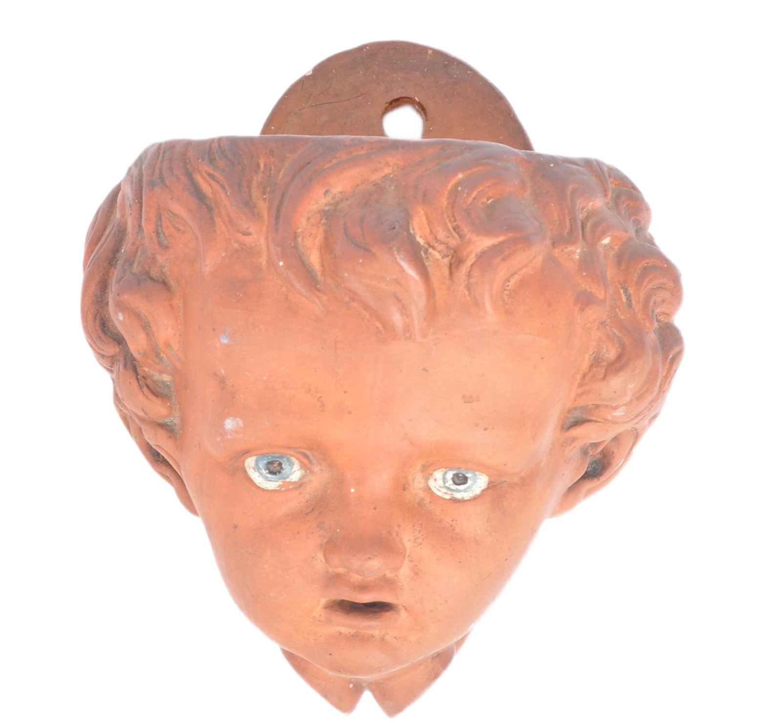 VICTORIAN TERRACOTTA PLANTER IN THE FORM OF CHERUB'S HEAD