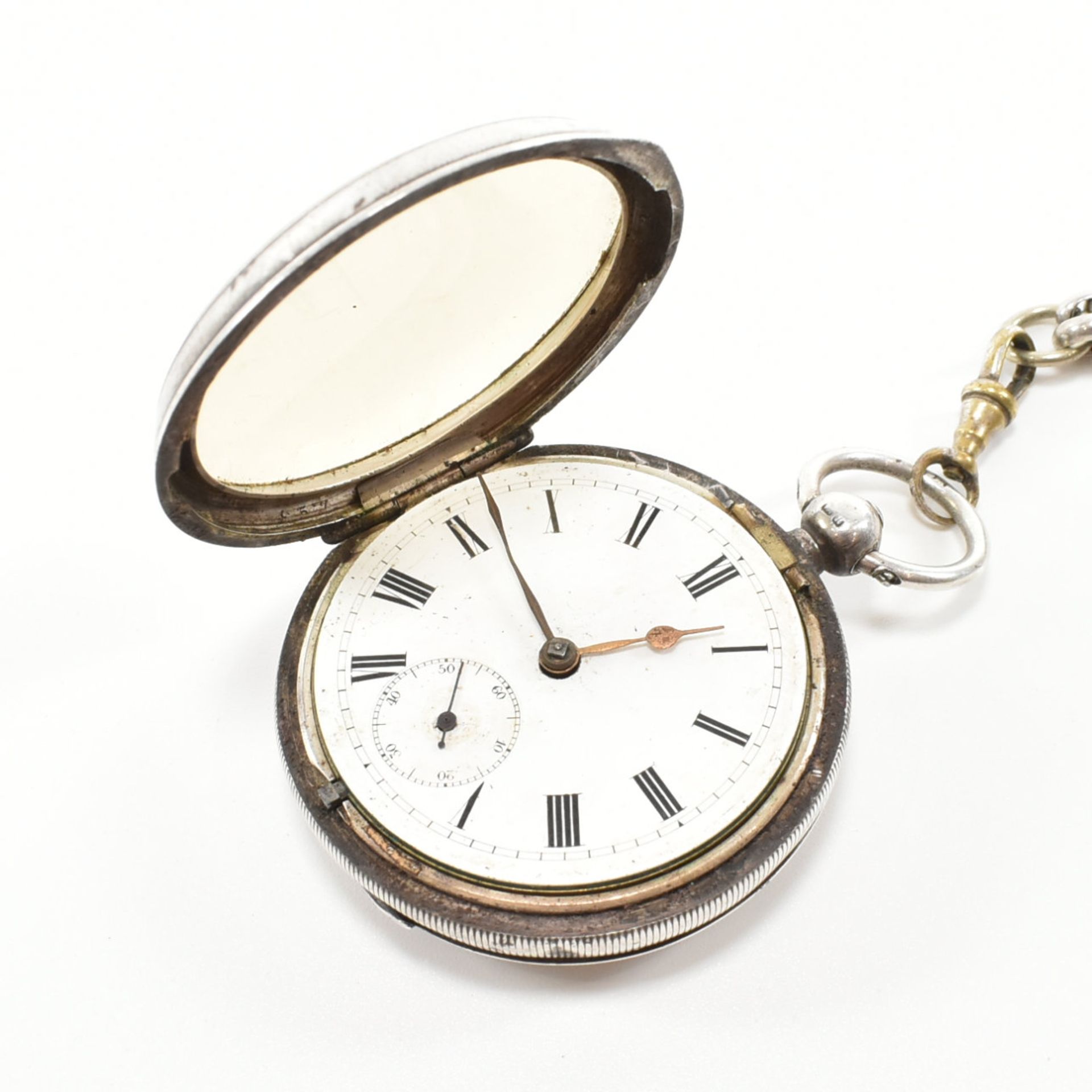 EARLY 20TH CENTURY 1901 HALLMARKED SILVER CASE POCKET WATCH - Image 7 of 14