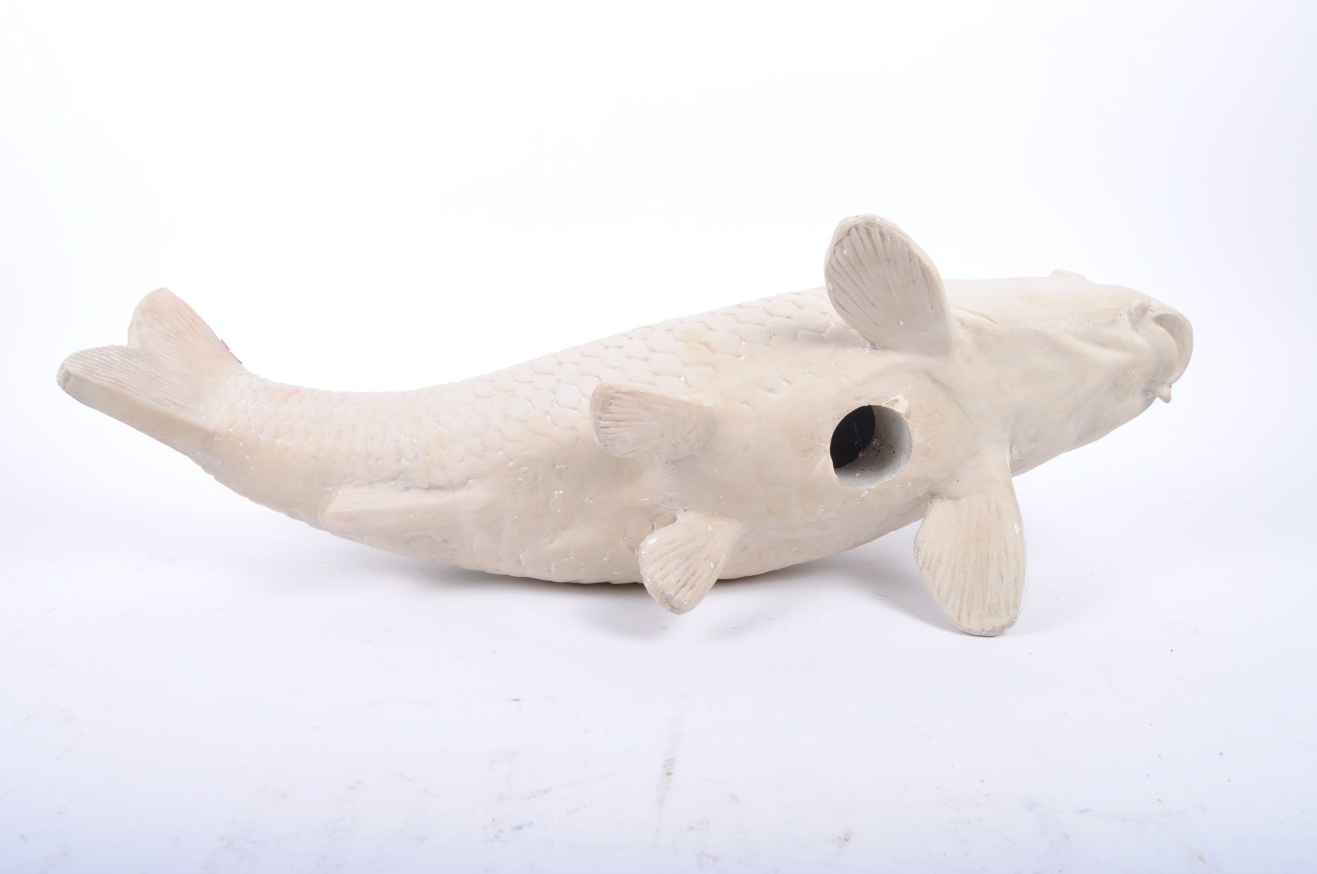 LARGE CONTEMPORARY GESSO FIGURE OF KOI CARP FISH - Image 4 of 5