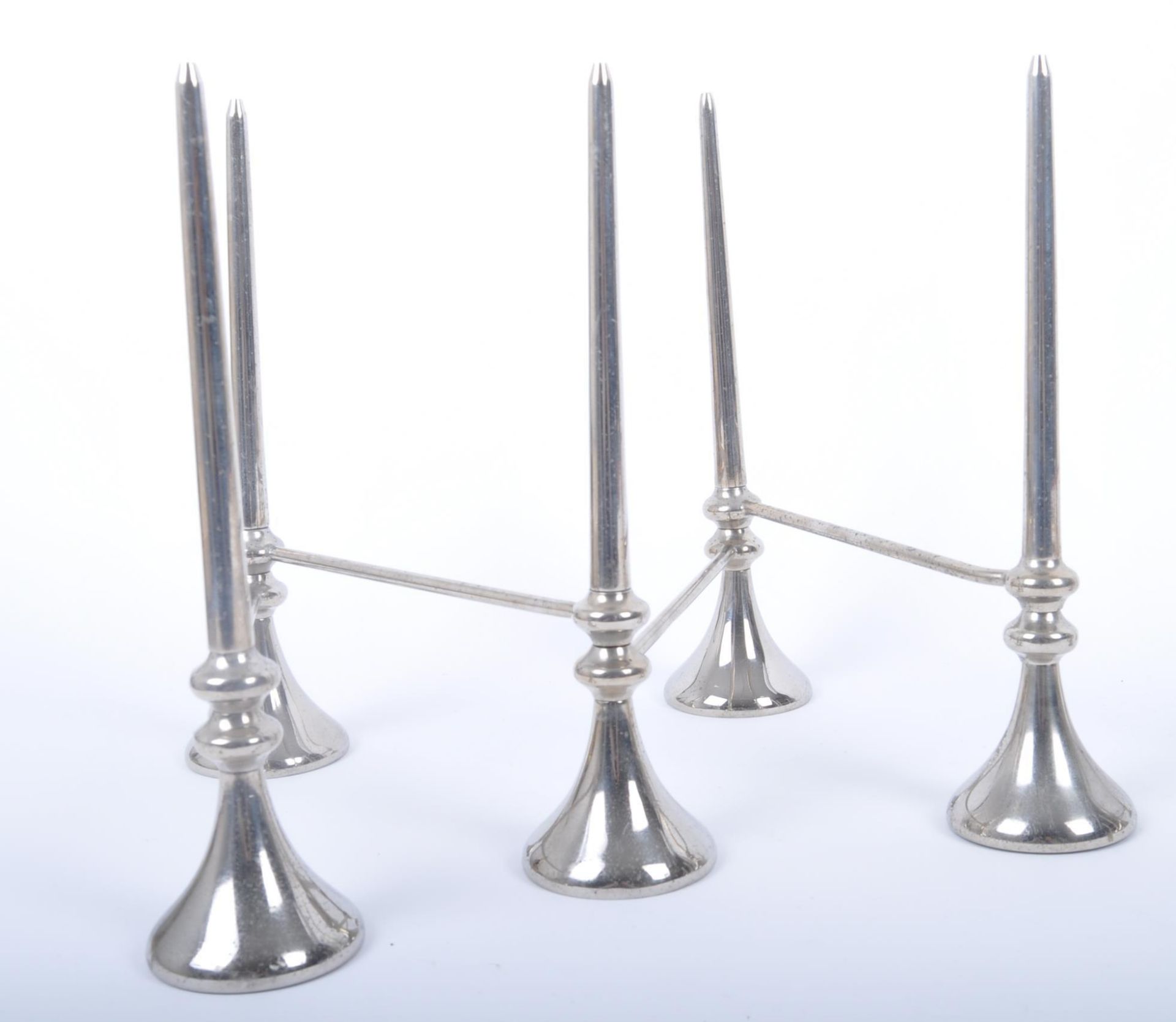 PAIR OF RETRO VINTAGE CHROME ARTICULATED CANDLE HOLDERS - Image 3 of 6
