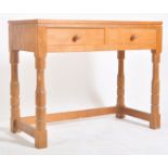 ROBERT 'MOUSEMAN' THOMPSON CARVED OAK TWO DRAWER HALL TABLE