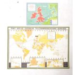 VINTAGE ADVERTISING - GPO - 2 TELECOMMUNICATIONS MAP POSTERS