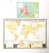 VINTAGE ADVERTISING - GPO - 2 TELECOMMUNICATIONS MAP POSTERS