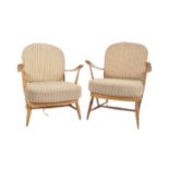 ERCOL - MODEL 334 - PAIR OF MID CENTURY BEECH AND ELM