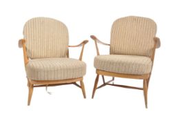ERCOL - MODEL 334 - PAIR OF MID CENTURY BEECH AND ELM