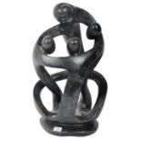 20TH CENTURY SHONA SOAPSTONE OF FOUR EMBRACING FIGURES