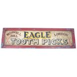 VINTAGE ADVERTSING - 20TH CENTURY EAGLE TOOTHPICKS SHOP SIGN