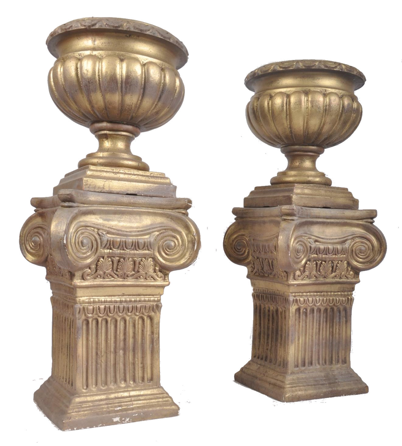 PAIR OF HOLLYWOOD REGENCY CLASSICAL GARDEN URNS