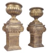 PAIR OF HOLLYWOOD REGENCY CLASSICAL GARDEN URNS