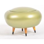 RETRO MID CENTURY 'PUFFIN' INFLATABLE GREEN POUFFE STOOL